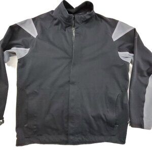 Nike Golf Fit Storm Jacket Men's L Black Gray Zip Pockets Taped Seams Weather